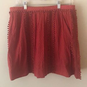 Textured skirt. Color is burnt orange